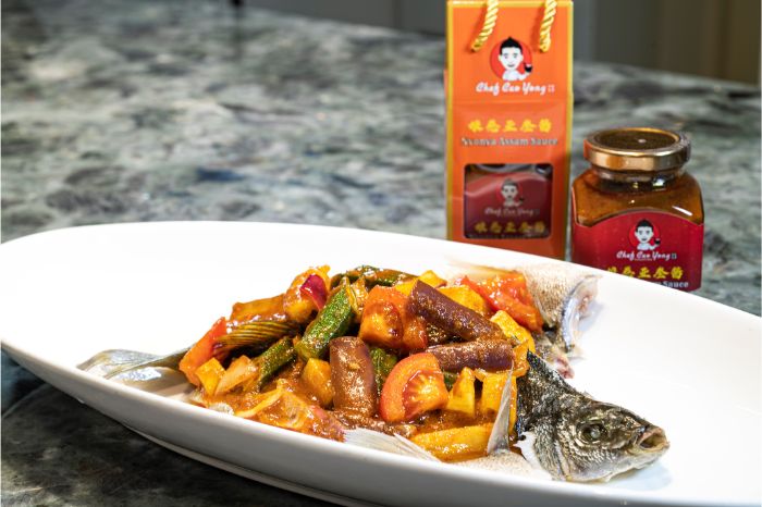 Steam Jade Perch with Cao Yong Nyonya Assam Sauce